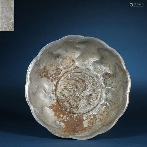 Tang Dynasty,Pure Silver Flower Mouth Bowl