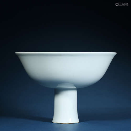 Ming Dynasty,Lovely White Glaze High Foot Cup