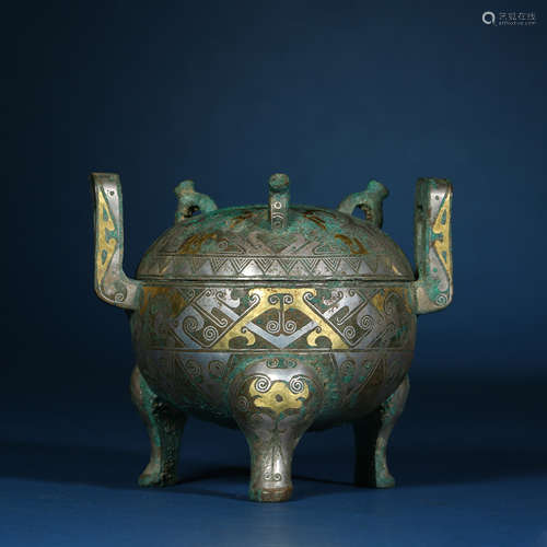 Han Dynasty, Inlaid Gold and Silver Vessel