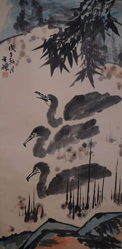 A Chinese Bird Painting, Li Kuchan Mark