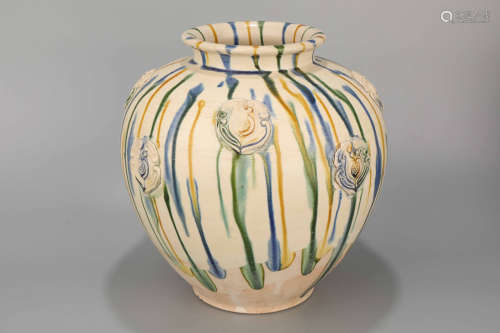 A Tang Three Colored Pottery Jar