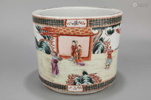 A Wucai Character Story Porcelain Jar