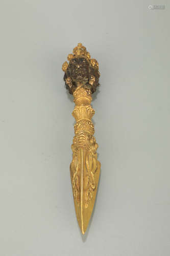 A Gilt Bronze Varjar Figure Ornament