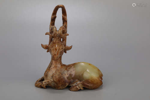 A Jade Deer Figure Ornament