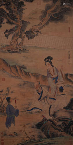 A Chinese Character Story Painting, Wen Zhengming Mark