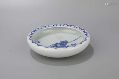 A Blue and White Character Story Porcelain Washer