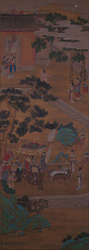 A Chinese Character Story Painting, Qiu Ying Mark