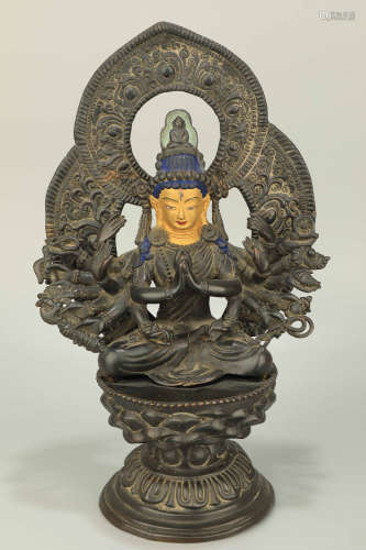 A Gilt Bronze Buddha Figure Statue