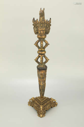 A Gilt Bronze Varjar Figure Ornament