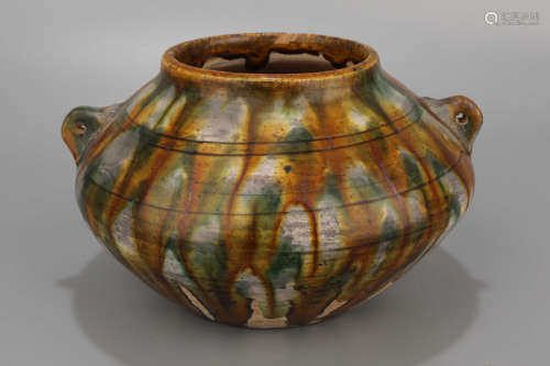 A Tang Three Colored Pottery Jar