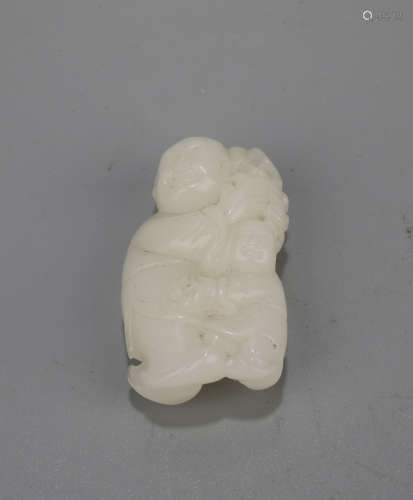 A White Jade Child Pendant