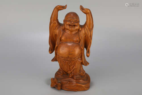 A Buddha Boxwood Figure