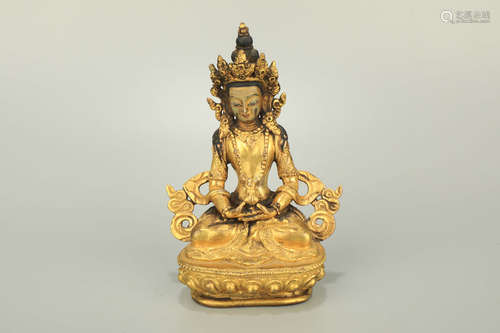 A Gilt Bronze Buddha Figure Statue