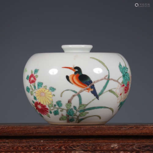 A Wucai Bird Porcelain Zun