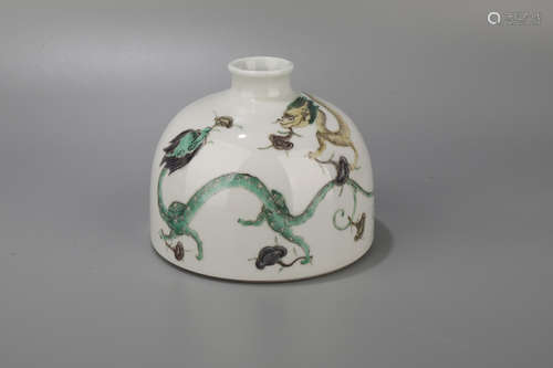 A Doucai Double Dragon Pattern Porcelain Water Drop Pot