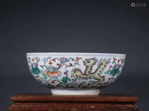 A Doucai Branch with Phoenix Pattern Porcelain Bowl