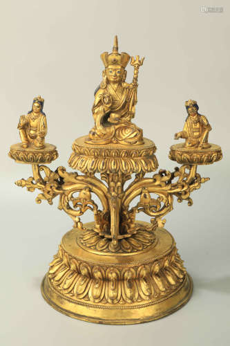 A Bronze Gilt Seated Buddha Ornament