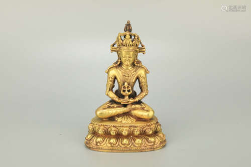 A Bronze Gilt Buddha Statue Ornament