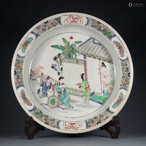 A Wucai Character Story Porcelain Plate Bowl
