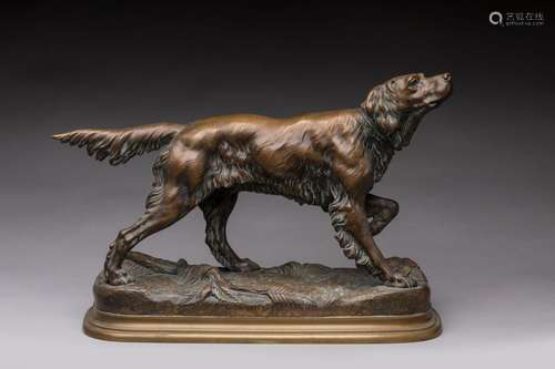 Jules MOIGNIEZ (1835-1894), "Pointer", sujet en br...