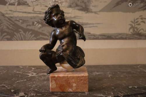 Putto, bronze à patine noire