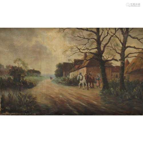 Clerval Signed Village Scene