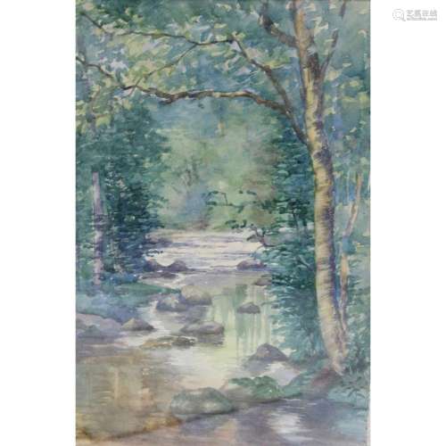 Elizabeth Pitman ( US / CT 1890 )"Woodland Stream"