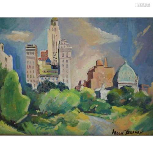 Aaron Berkman (NY 1900 - 1991) "5th Ave from the