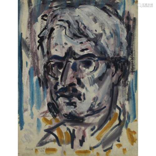 Aaron Berkman (NY 1900 - 1991) "Self-Portrait"