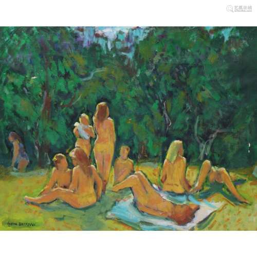 Aaron Berkman (NY 1900 - 1991) "Sunbathers"