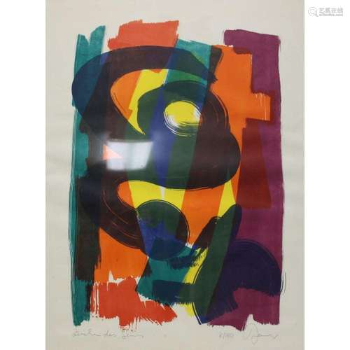 Illegibly Signed Abstract Lithograph