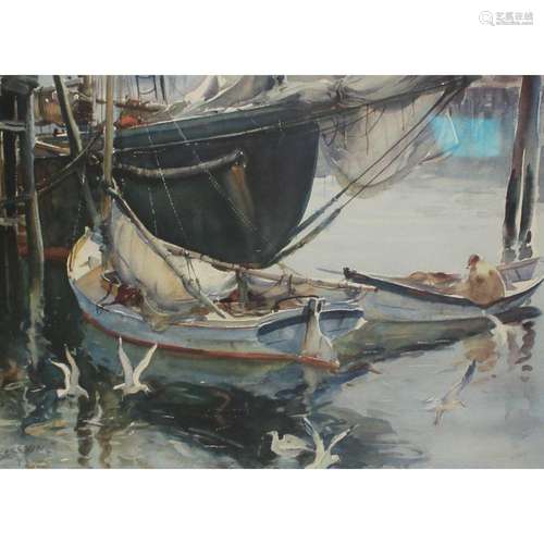 James Milton Sessions Boat Scene Print