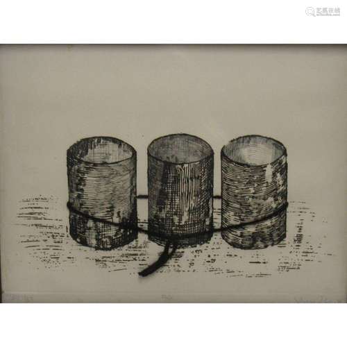 Illegibly Signed "Still Life I" Etching