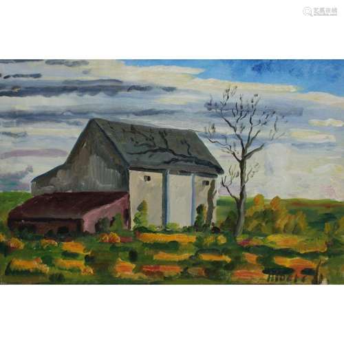 Albers Signed Oil on Canvas Landscape