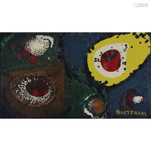 Bisttram Signed Oil on Board Abstract Scene