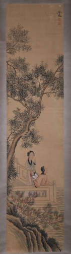 A BEAUTY PAINTING 
SILK SCROLL
LENG MEI MARK