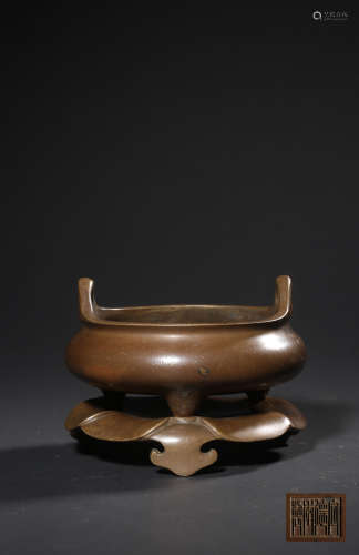 A BRONZE CENSER,XUANDE MARK,QING DYNASTY