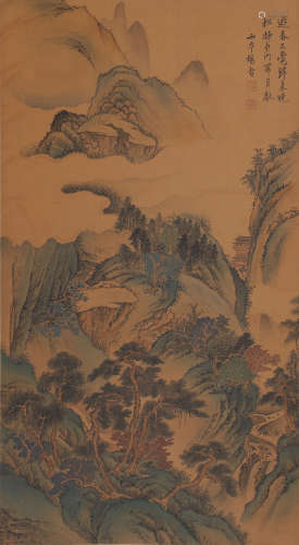 A LANDSCAPE PAINTING 
PAPER SCROLL
YANG JIN  MARK