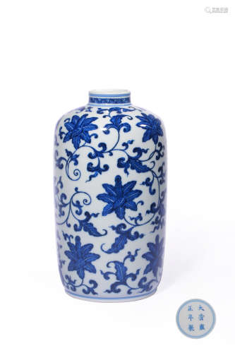 A BLUE AND WHITE ‘FLOWER’JAR,MAKE AND PERIOD OF  YONGZHENG