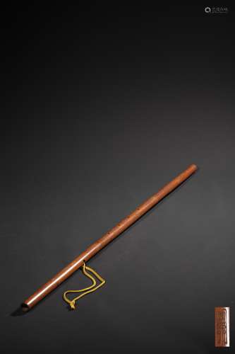 A CARVED BOMBOO VERTICAL FLUTE BY LIU KUNSHAN,QING DYNASTY