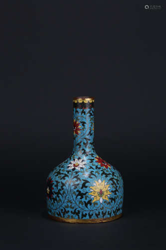 A CLOISONNE ENAMEL BELL-SHAPED VASE ,MAKE AND PERIOD OF JING...