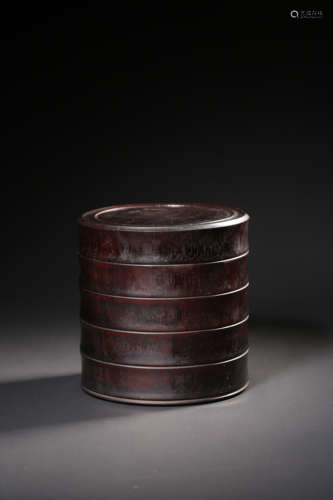 A CARVED ROSEWOOD BOX,,QING DYNASTY