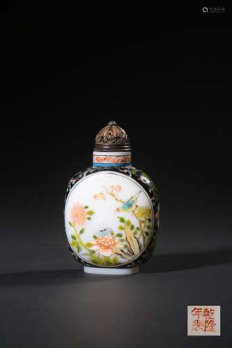 AN IMPERIAL ENAMELLED CLASS SNUFF BOTTLE,MAKE AND PERIOD OF ...