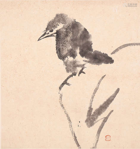 陳子莊 花鳥 水墨紙本立軸