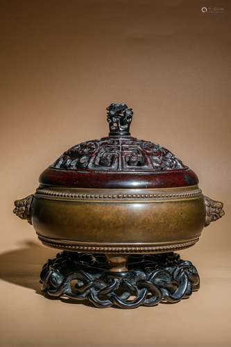 Qing Dynasty Drum Shaped Study Room Furnace, China