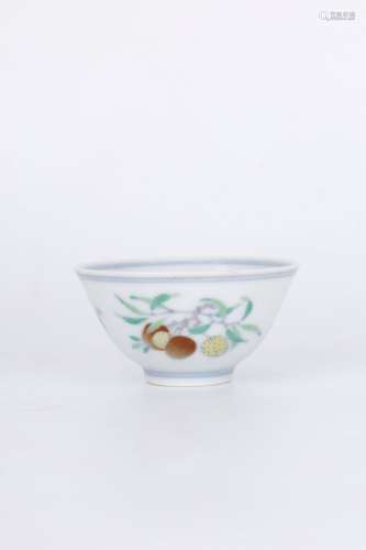 Yongzheng Period Doucai Porcelain Cup, China