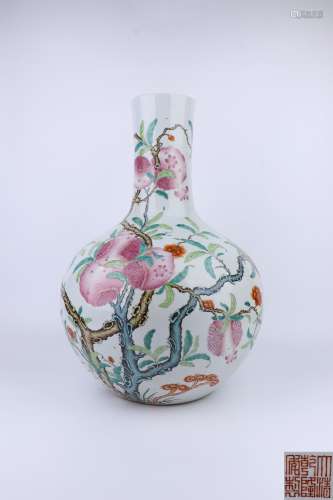 Qianlong Period Famille Rose Porcelain Bottle, China