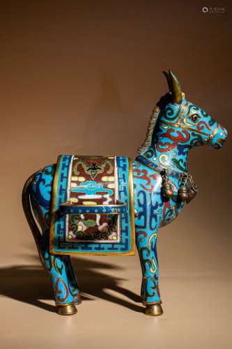 Bronze Enamel Donkey Shaped Incense In The Period Of Earning...