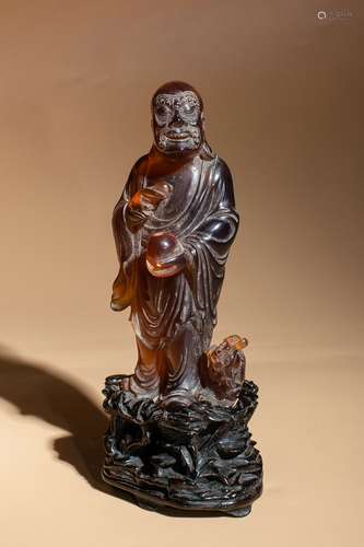 Qing Dynasty Amber Lohan, China