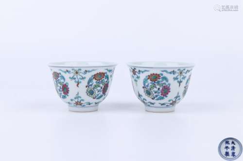 Pair Of Doucai Porcelain 